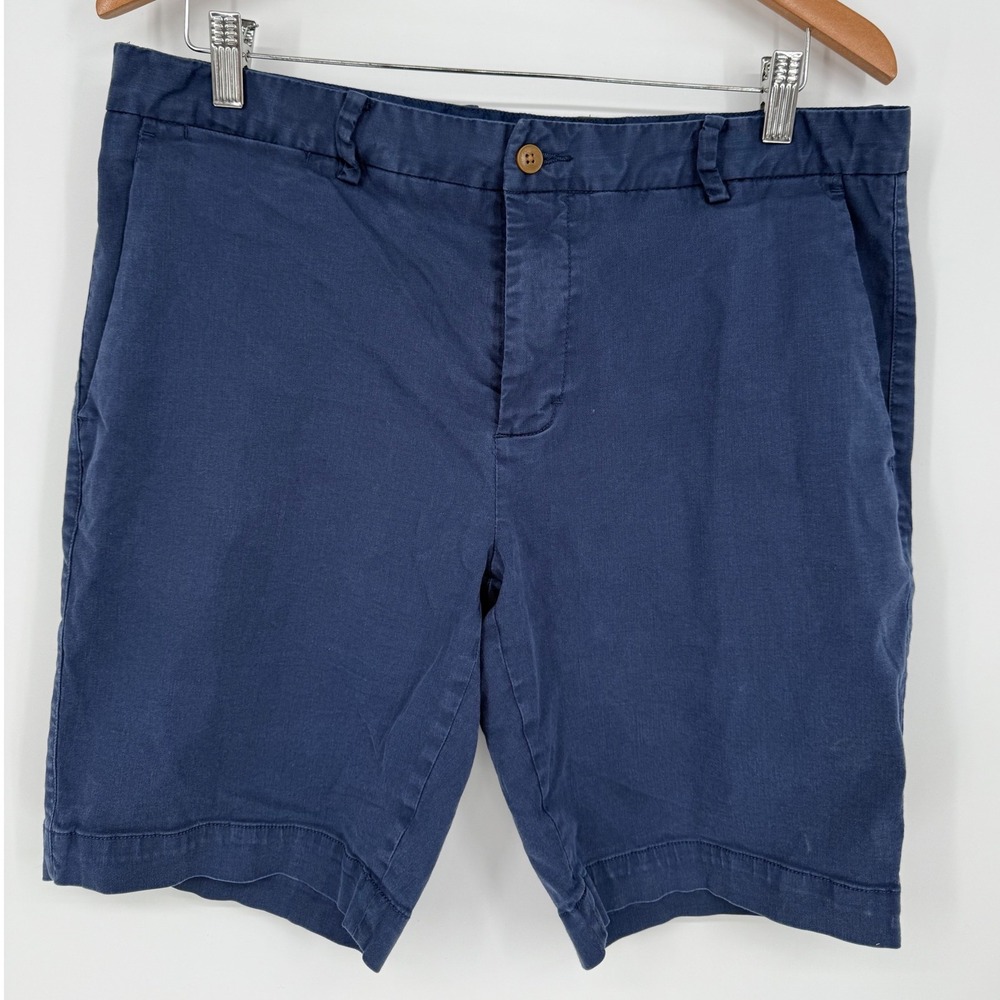 B. Braddy‎ Mens Shorts Size 33 Blue Chino Casual Flat Front